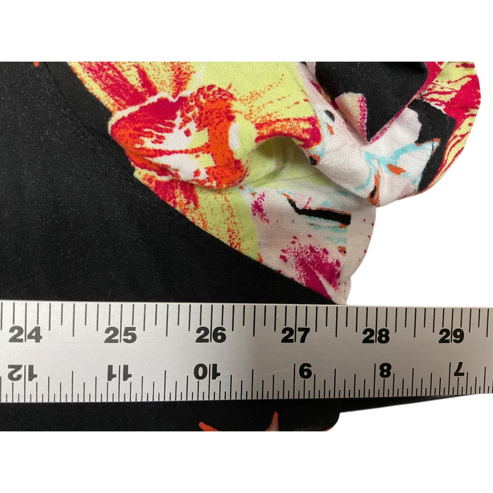 No Boundaries Mens 3XL Tropical Floral Short Sleeve Button Up Shirt Black - Picture 6 of 7